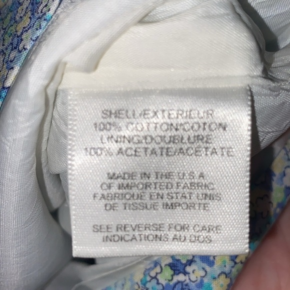 Talbots Wo size 6 Blue Sheath Midi Dress Scoop Neck Sleeveless. Floral design - Picture 4 of 12